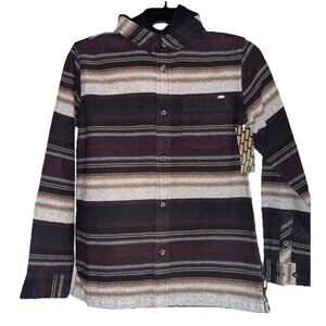 Vans Boys Sz M 10-12 Flannel  Plaid Hoodie Hoody Long Sleeves Shirt NWT